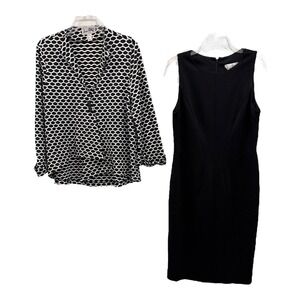 Joseph Ribkoff Black Sheath Dress‎ w/ Geometric Jacket Set Womens 12 Canada